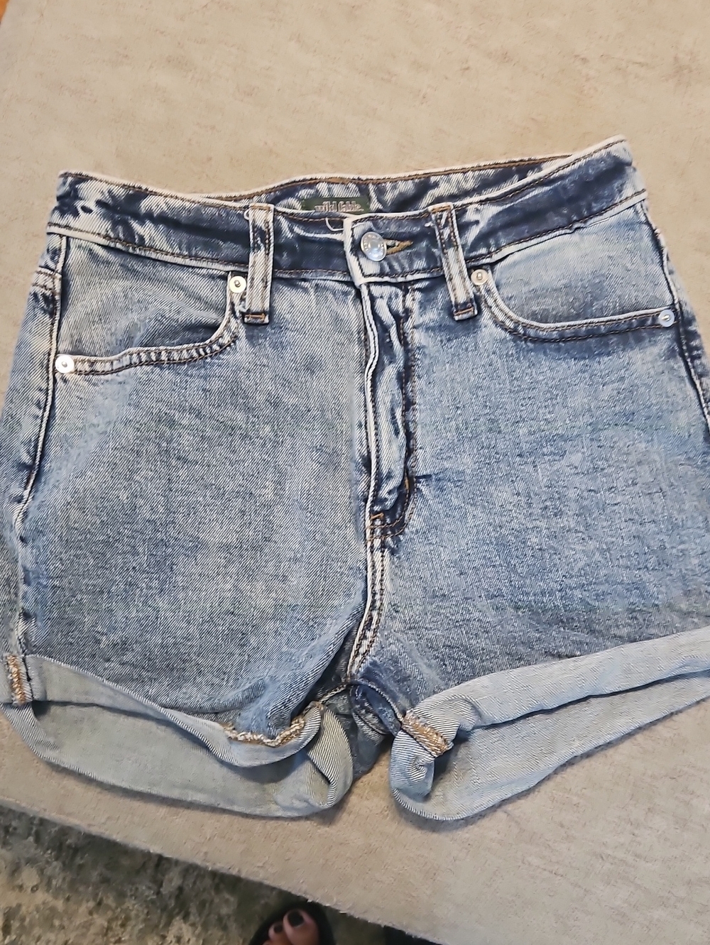 wild fable Light Blue Rolled Hem Denim Shorts